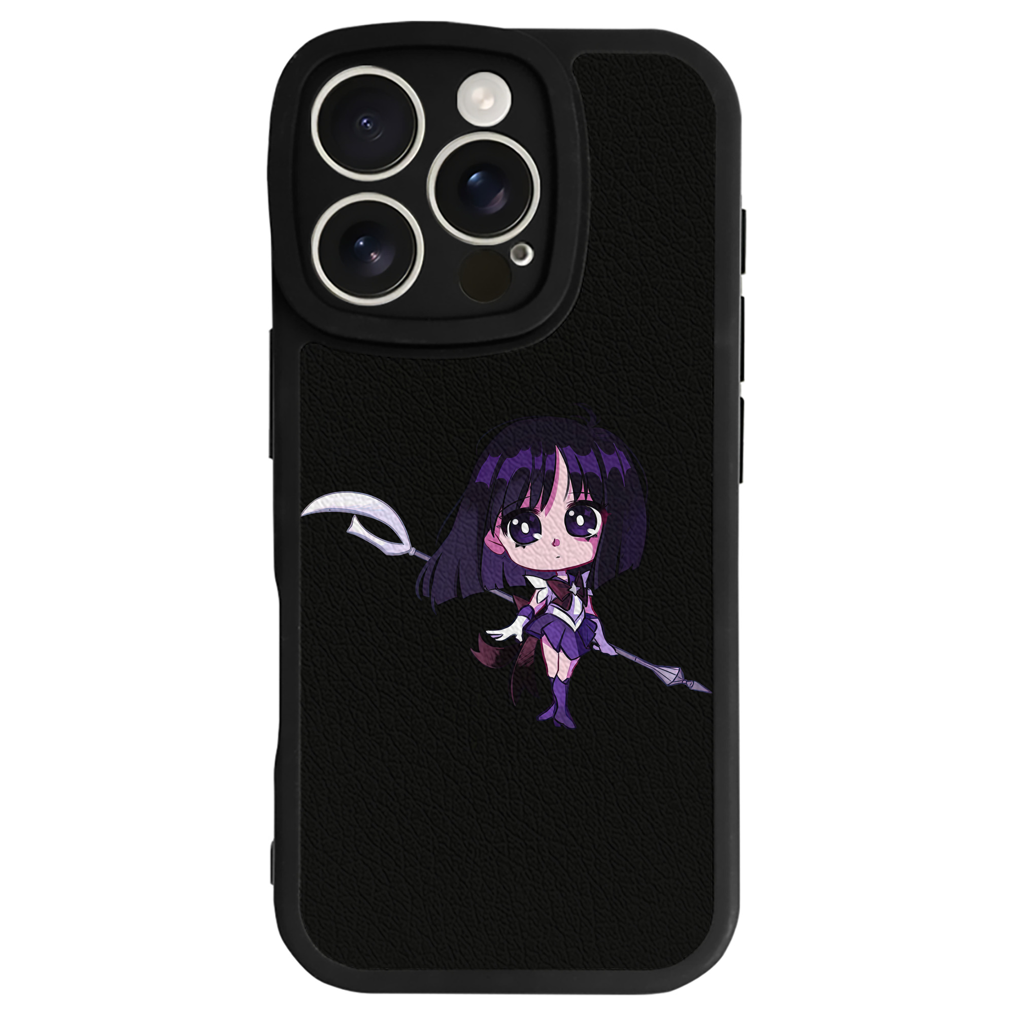 （画像用） 美少女戦士セーラームーン 土萠ほたる Sailor Moon Tomoe Hotaru （セーラーサターン；Sailor Saturn） 【iPhone 16シリーズ対応】シリコンスマホケース（レザー調） 材質：シリコン